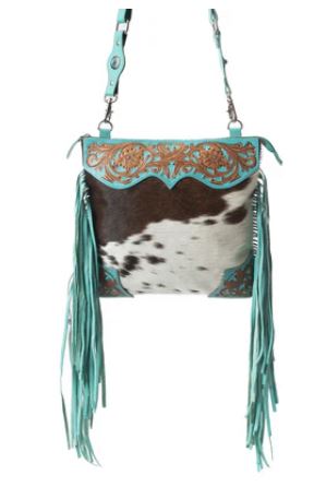 Wandering Spirit Tooled Leather and Cowhide Purse