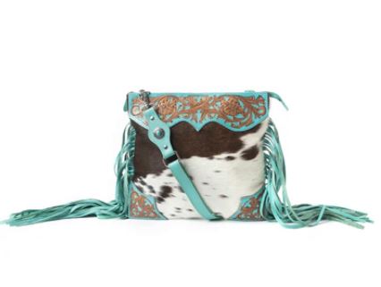 Wandering Spirit Tooled Leather and Cowhide Purse