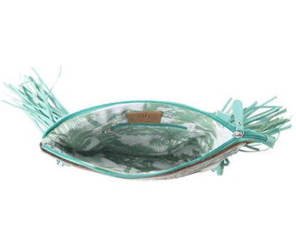 Wandering Spirit Tooled Leather and Cowhide Purse