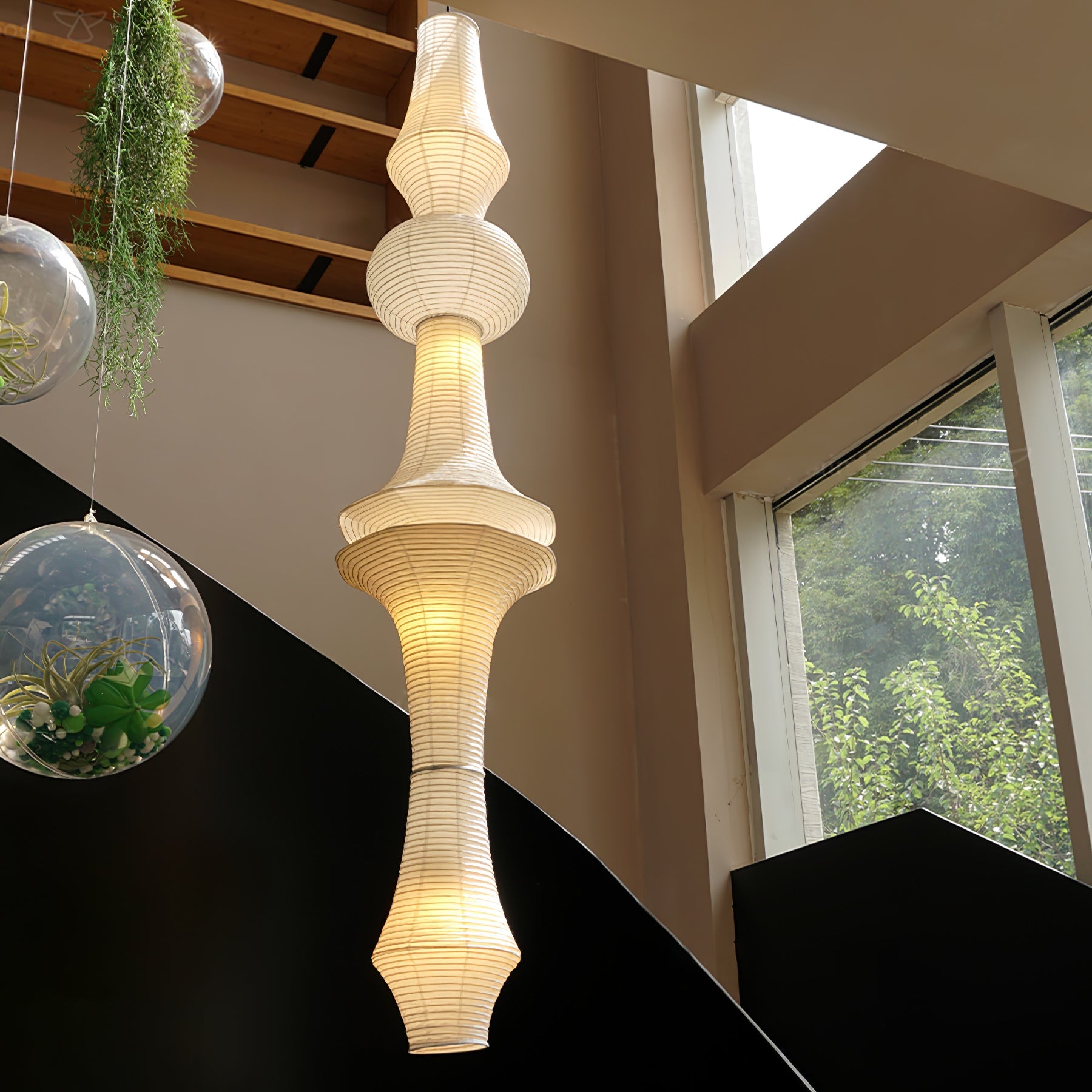 Washi Paper Pendant Light | Handcrafted Mulberry Shade for Stylish Kitchen Pendant Lighting 2
