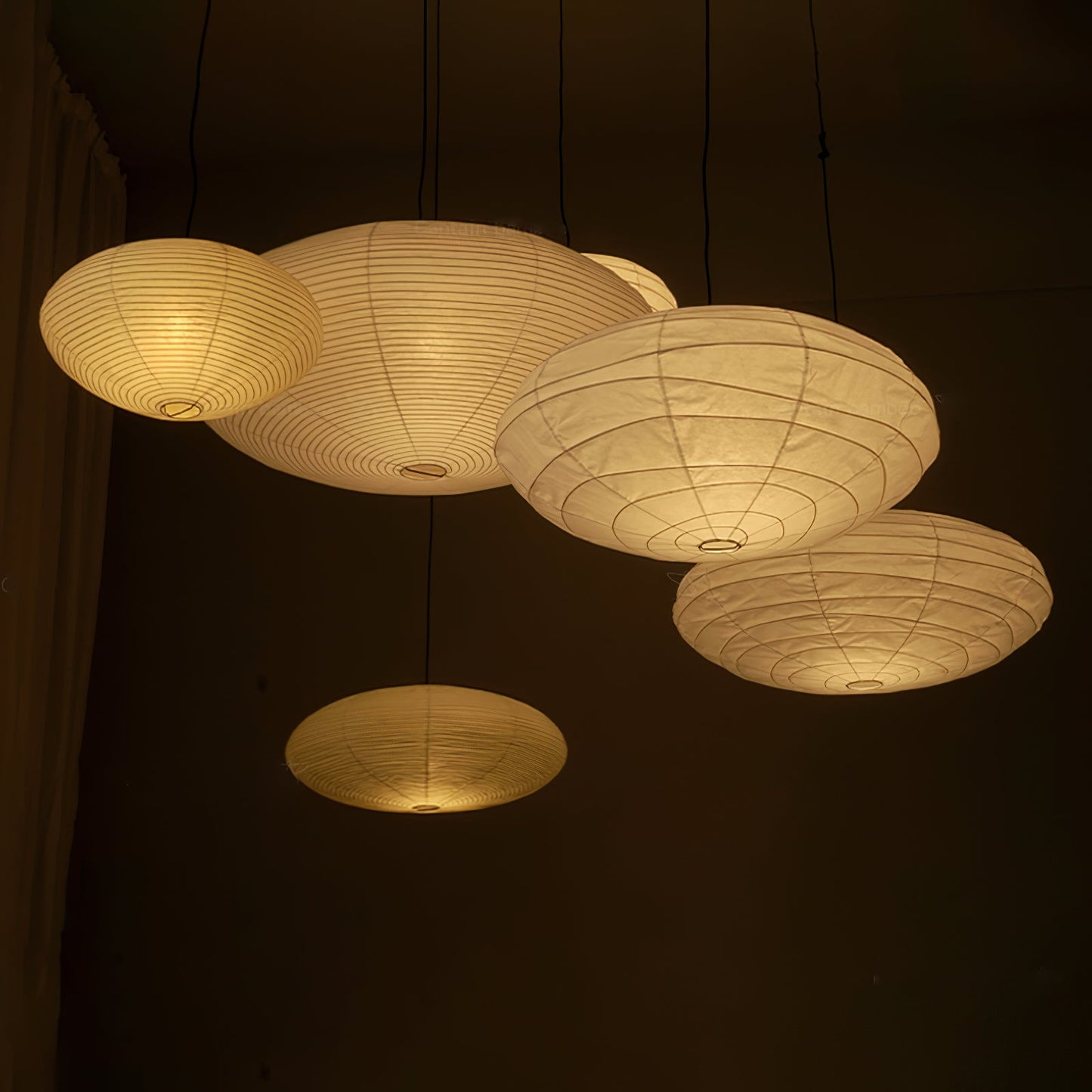 Washi Paper Pendant Light | Handcrafted Mulberry Shade for Warm Ambiance 6