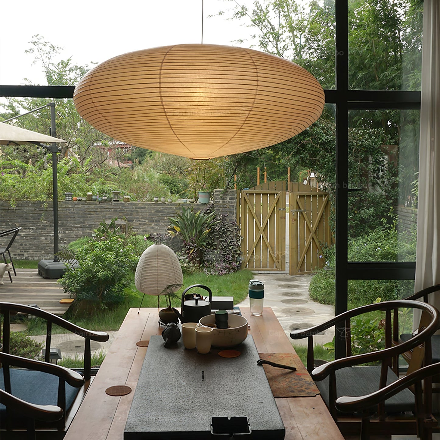 Washi Paper Pendant Light | Handcrafted Mulberry Shade for Warm Ambiance 9