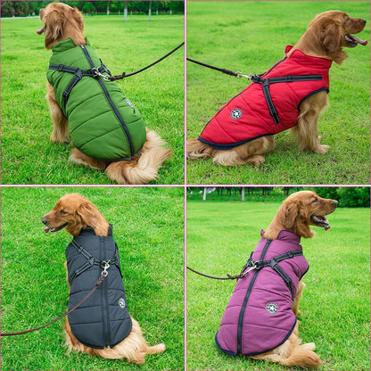 Waterproof Dog Coat | Insulated Design with Built-In Reflective Harness 3