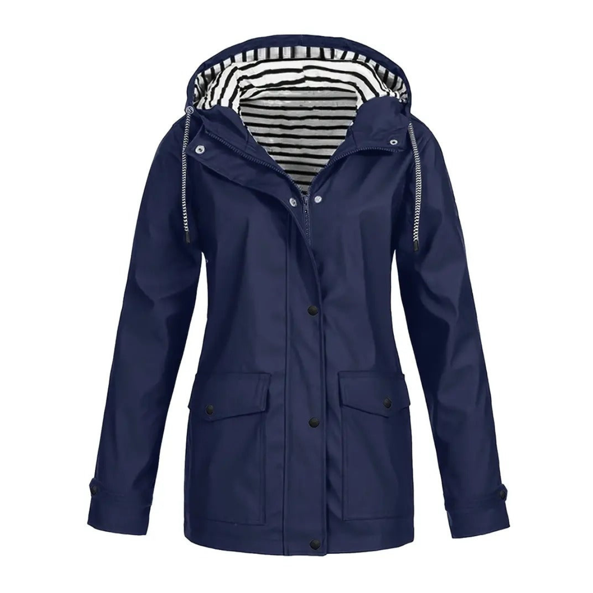 Waterproof Rain Jacket | Mid-Length Design with Adjustable Hood for Women 1