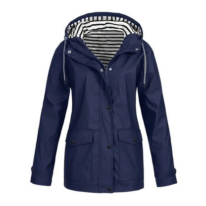 Waterproof Rain Jacket | Mid-Length Design with Adjustable Hood for Women 1