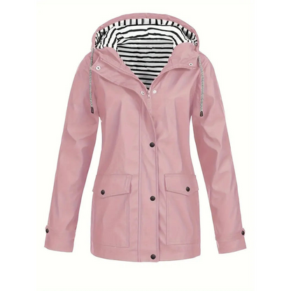 Waterproof Rain Jacket | Mid-Length Design with Adjustable Hood for Women 4