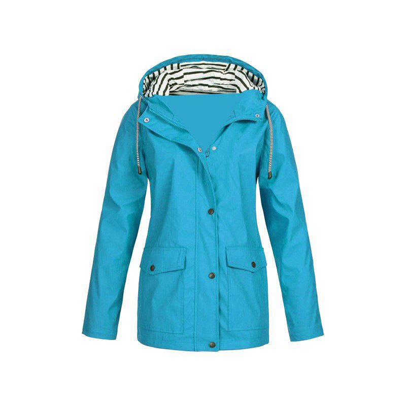 Waterproof Rain Jacket | Mid-Length Design with Adjustable Hood for Women 6