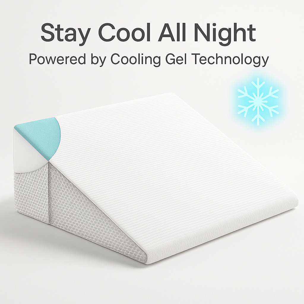 Wedge Pillow | Gel Memory Foam for Back Pain and Sleep Support 6