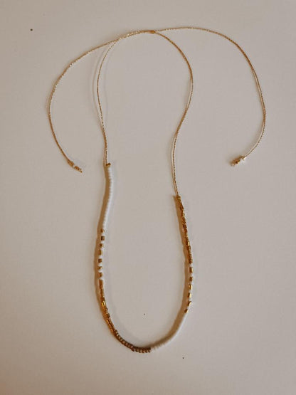 Gold Beaded Necklace and Bracelet Set