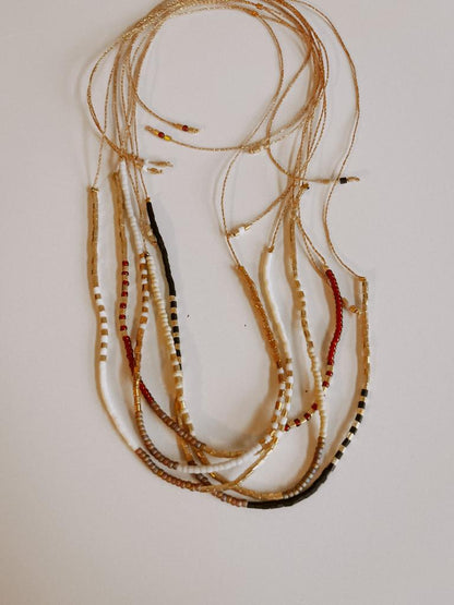 Gold Beaded Necklace and Bracelet Set