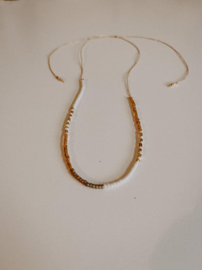 Gold Beaded Necklace and Bracelet Set