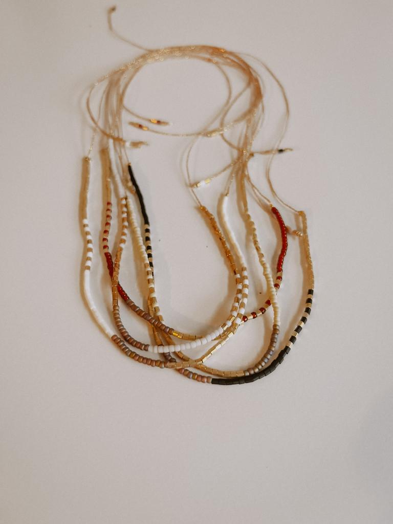 Gold Beaded Necklace and Bracelet Set