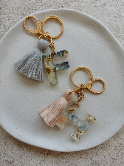 Wildflower Letter Keychain