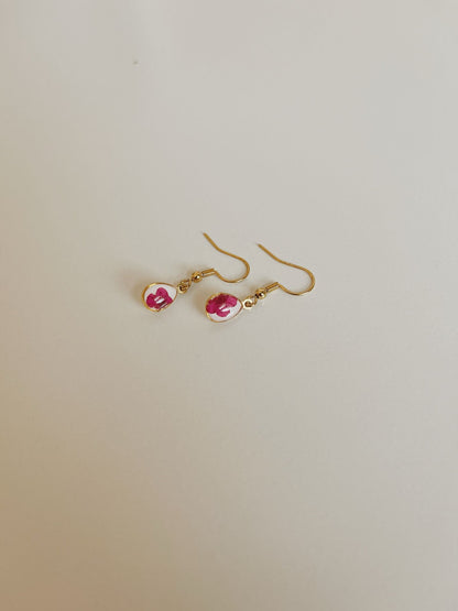 Wildflower Gold Dangle Earrings Small Pendant