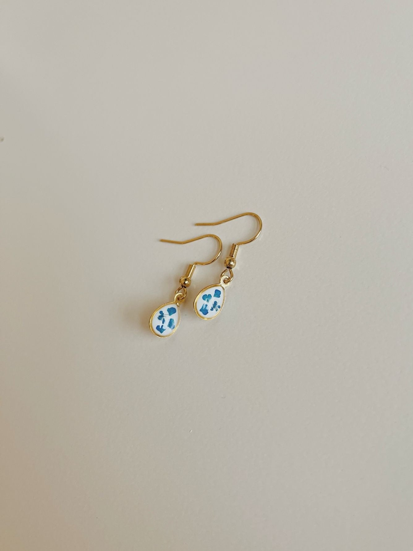 Wildflower Gold Dangle Earrings Small Pendant