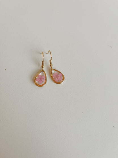 Wildflower Gold Dangle Earrings Large Pendant