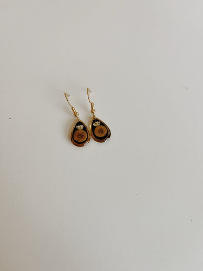 Wildflower Gold Dangle Earrings Large Pendant
