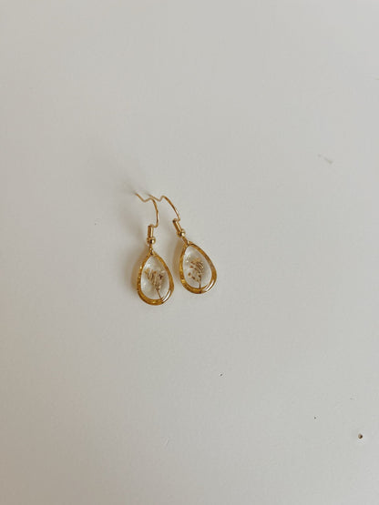 Wildflower Gold Dangle Earrings Large Pendant