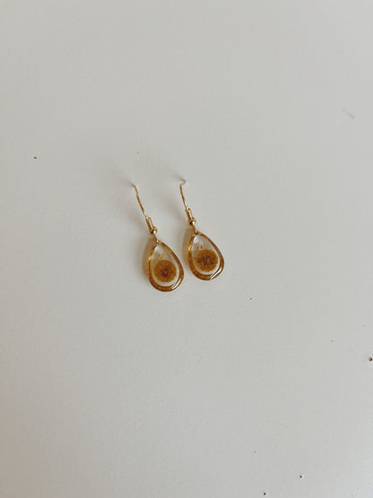 Wildflower Gold Dangle Earrings Large Pendant