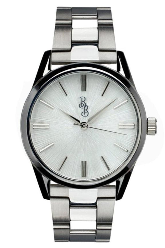 Biały zegarek Sunburst