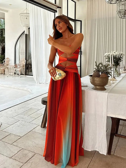 White Maxi Dress | Flowing Open-Back Design for Women 2