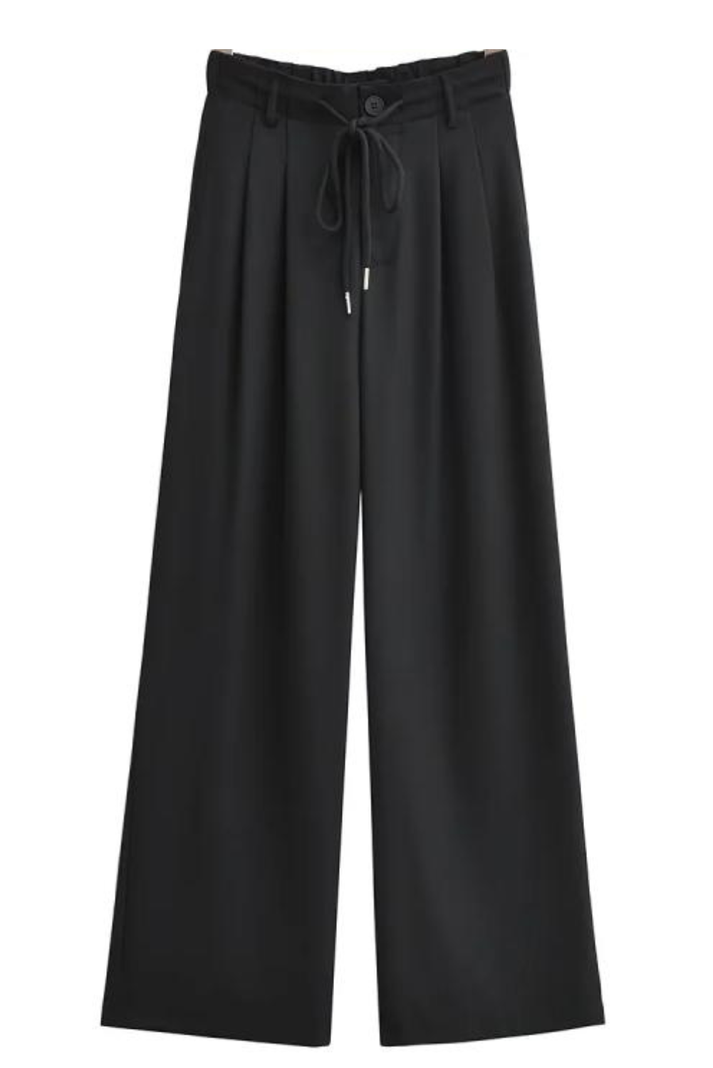 Wide-Leg Tied Pants | Elastic Waist with Side Pockets 0