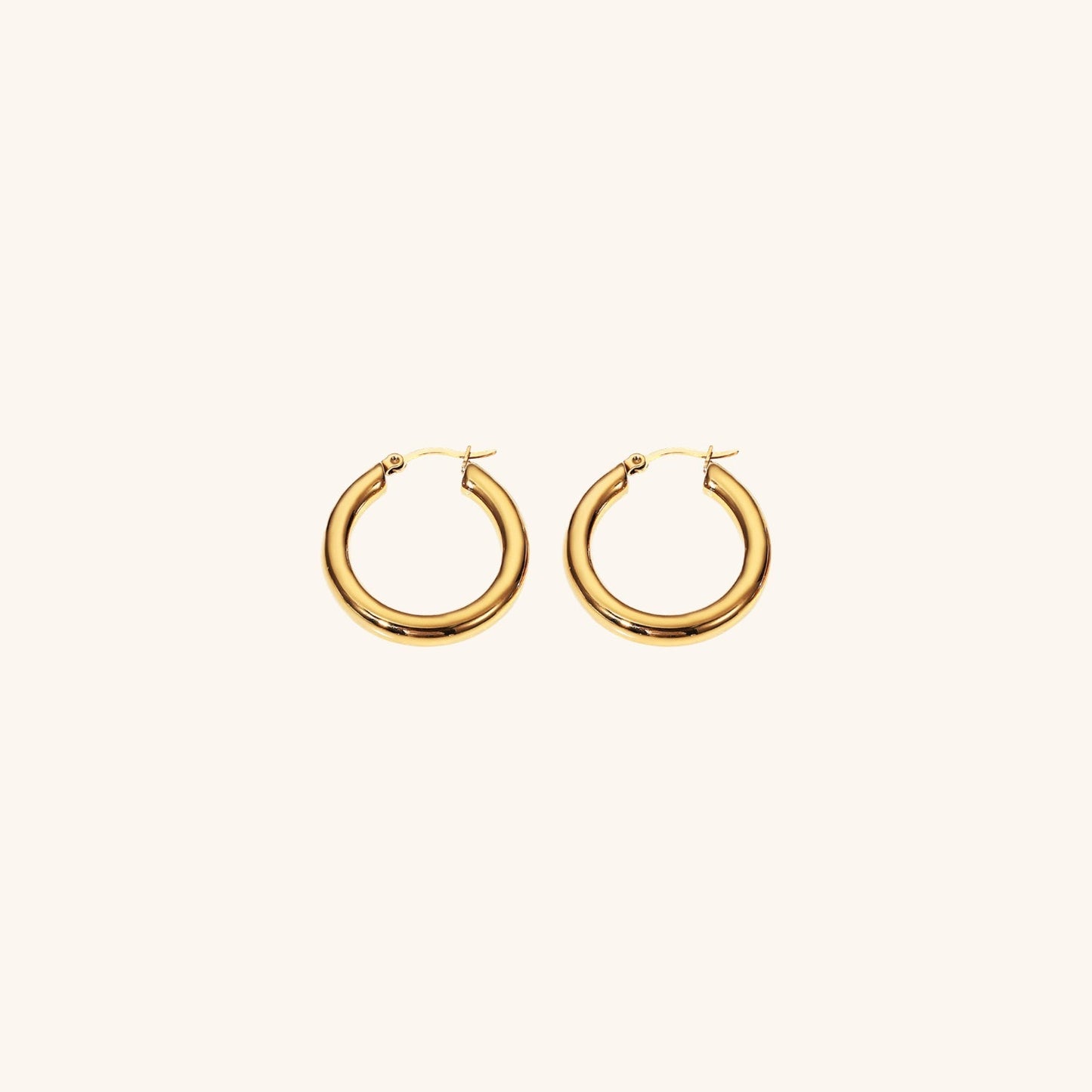 Wide Hoop Earrings | Durable Stainless Steel-Plated 18k Gold Design 0