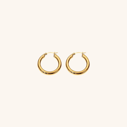 Wide Hoop Earrings | Durable Stainless Steel-Plated 18k Gold Design 0