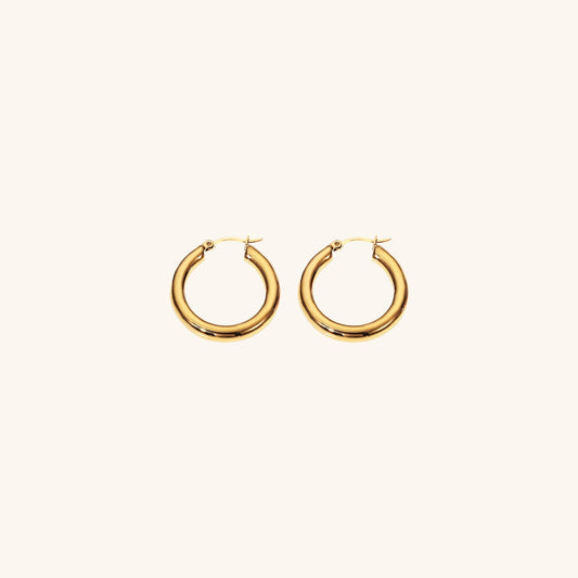 Wide Hoop Earrings | Durable Stainless Steel-Plated 18k Gold Design 0