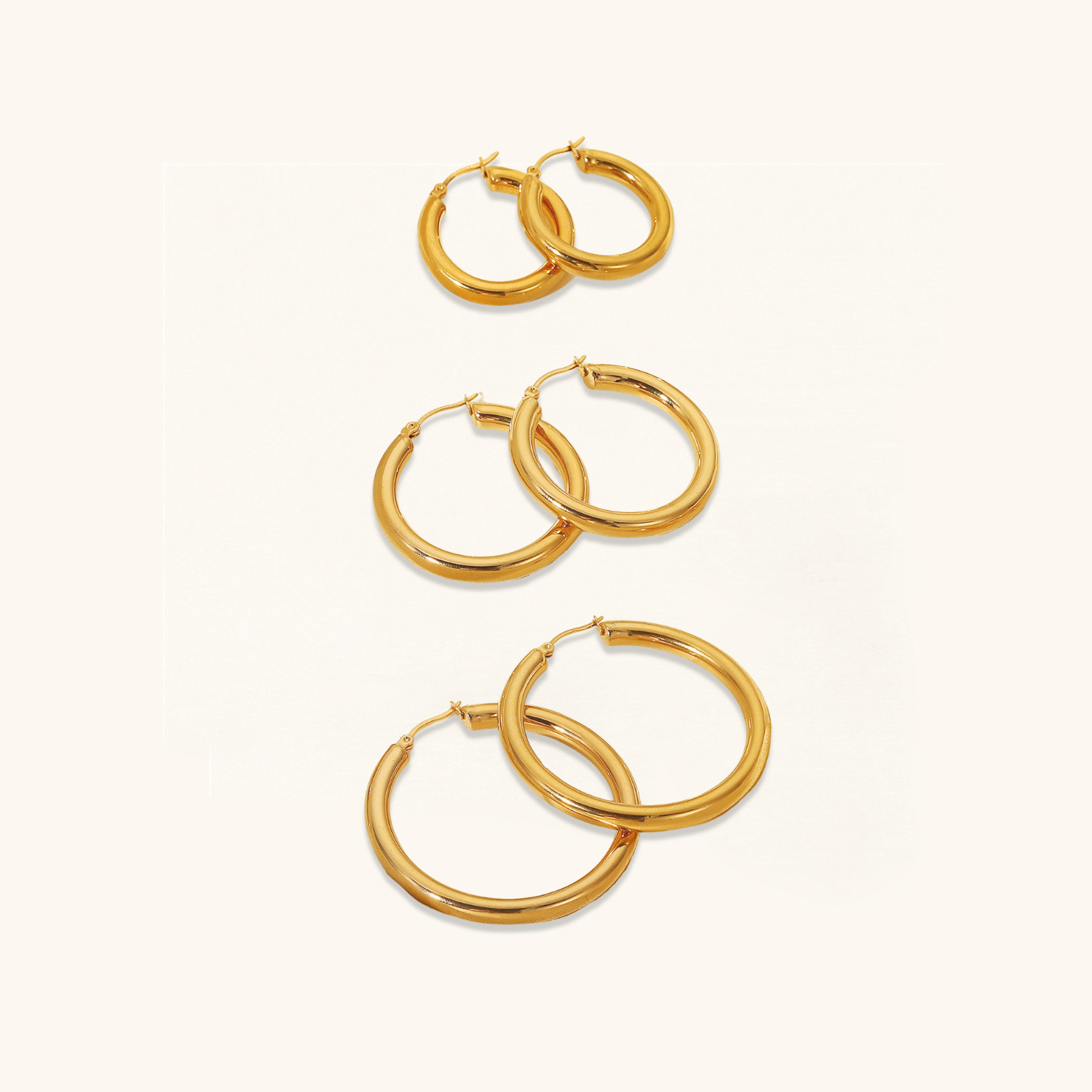 Wide Hoop Earrings | Durable Stainless Steel-Plated 18k Gold Design 1