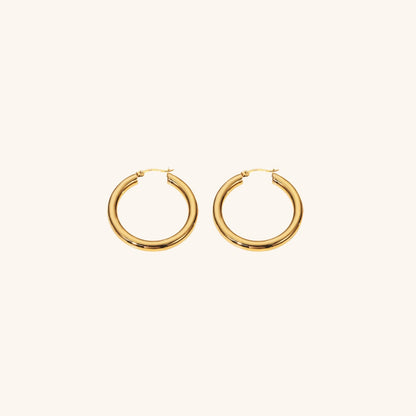 Wide Hoop Earrings | Durable Stainless Steel-Plated 18k Gold Design 5