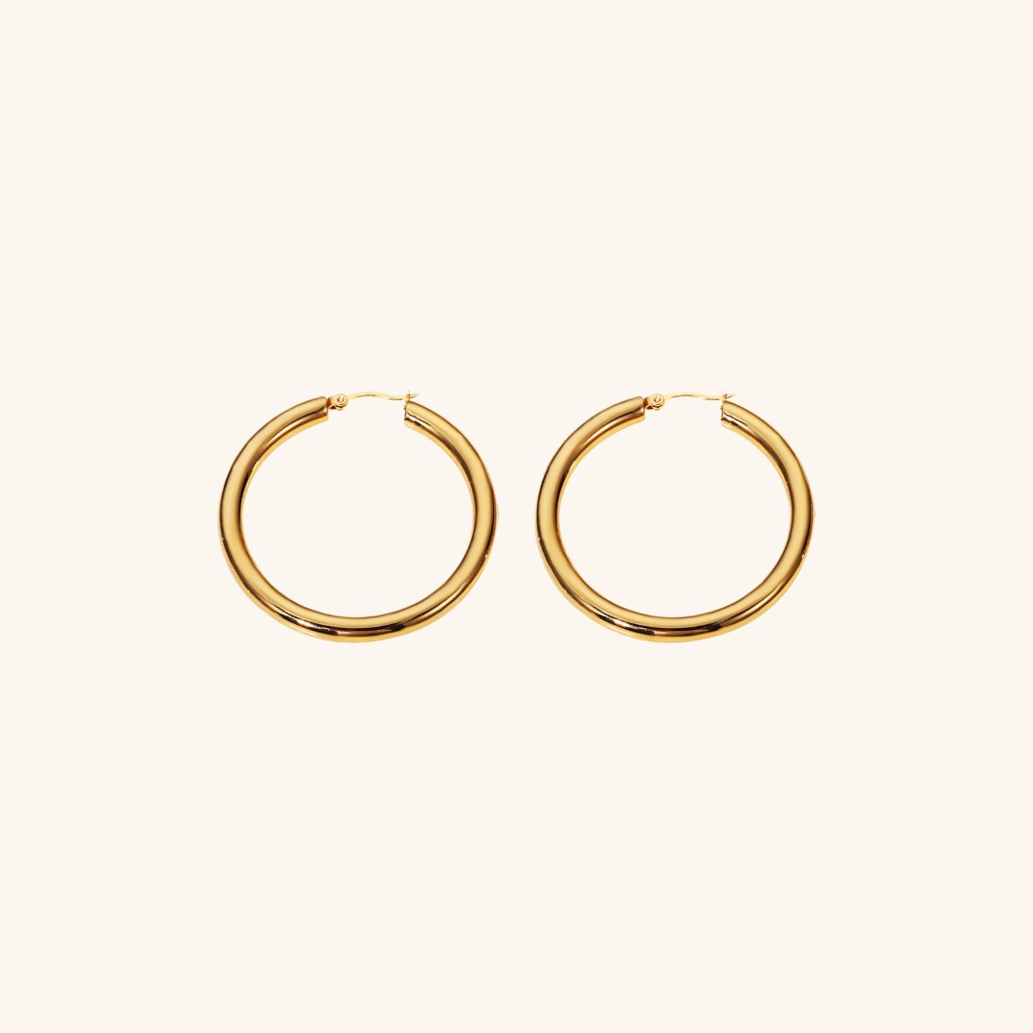 Wide Hoop Earrings | Durable Stainless Steel-Plated 18k Gold Design 6