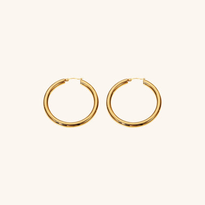 Wide Hoop Earrings | Durable Stainless Steel-Plated 18k Gold Design 6