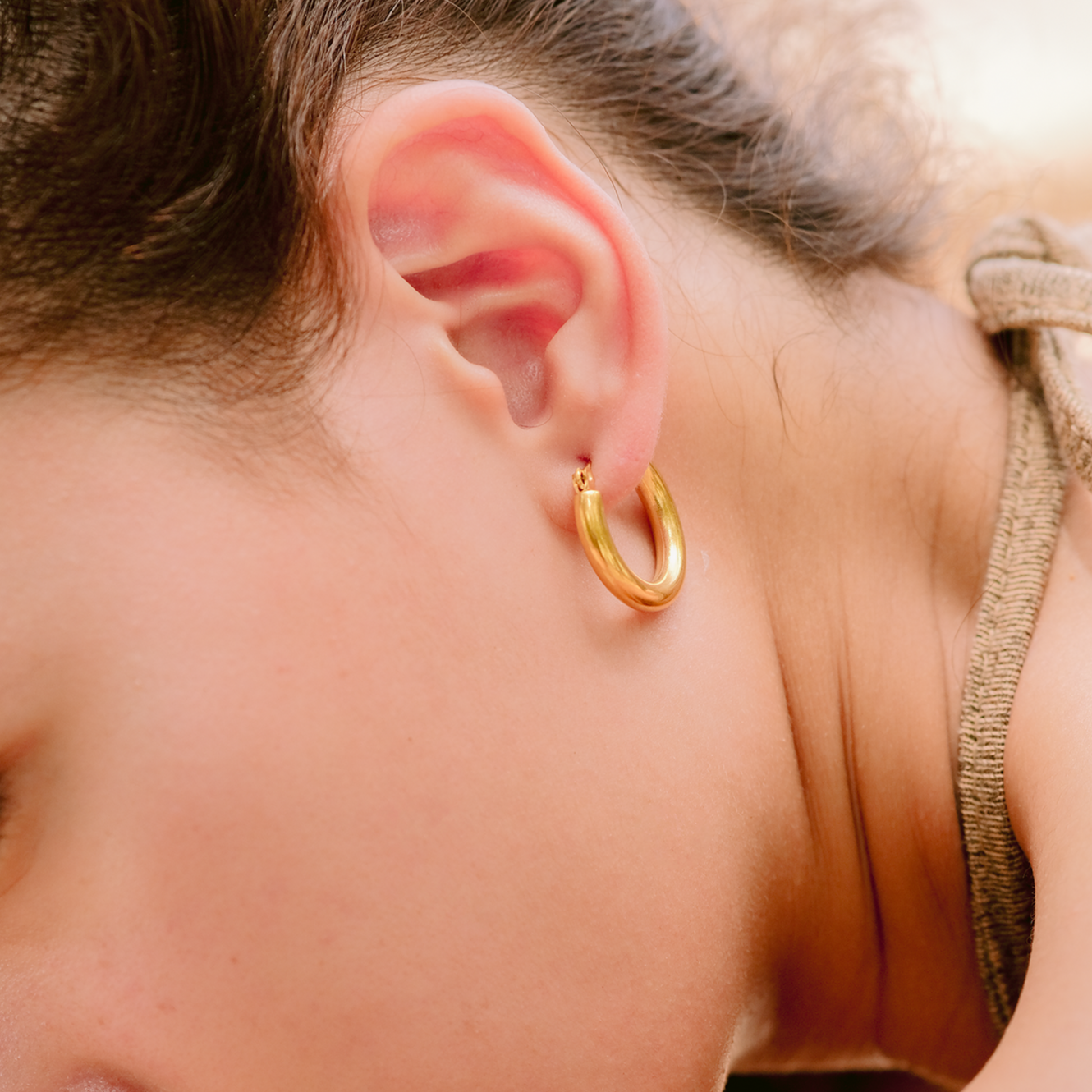 Wide Hoop Earrings | Durable Stainless Steel-Plated 18k Gold Design 8