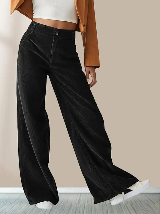 Wide Leg Corduroy Trousers | Stylish and Comfortable Fit 0