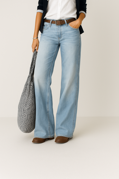 Wide Leg Women's Jeans in Soft Denim – Relaxed Fit for Casual and Dressy Styles 3