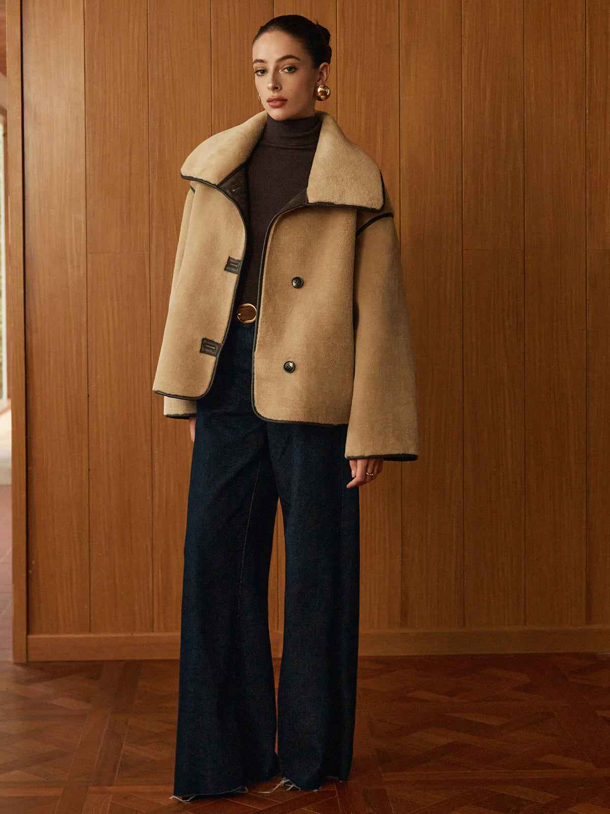 Winter Coats Women | Longline Minky Coat with Contrast Piping for Warmth 4