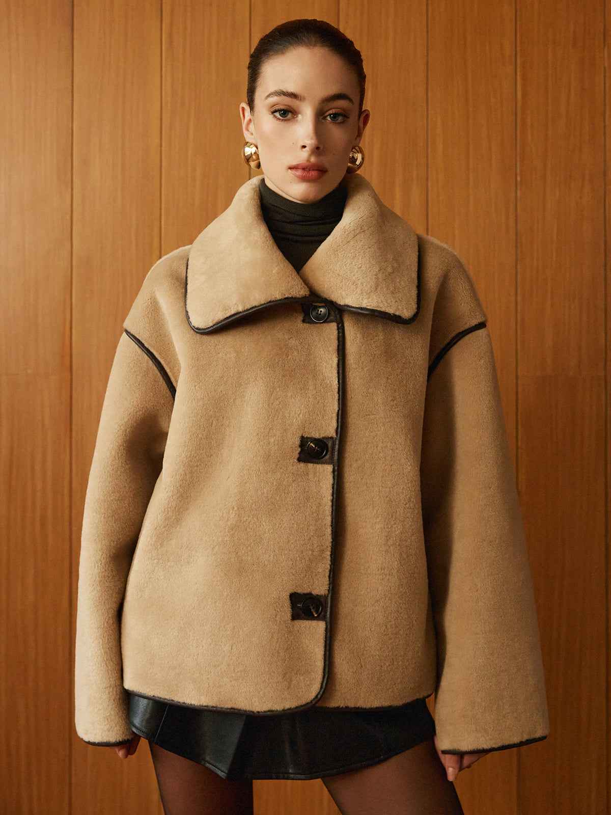 Winter Coats Women | Longline Minky Coat with Contrast Piping for Warmth 6