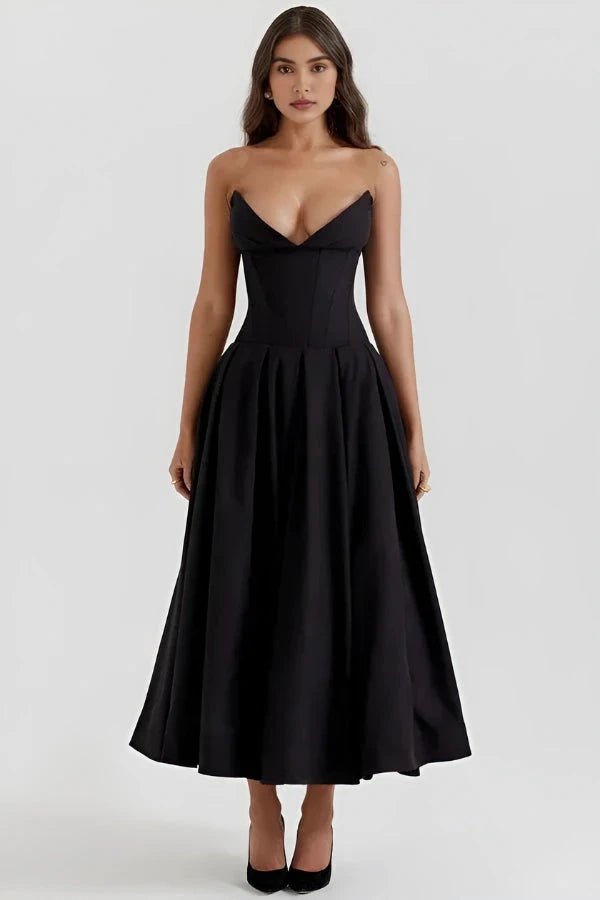Women's Cocktail Dress | Sculpted Bodice with Voluminous Skirt 1