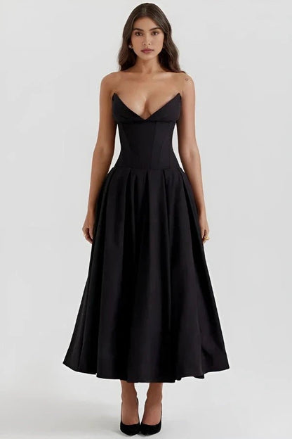 Women's Cocktail Dress | Sculpted Bodice with Voluminous Skirt 1