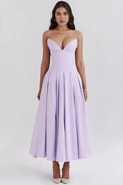 Women's Cocktail Dress | Sculpted Bodice with Voluminous Skirt 11