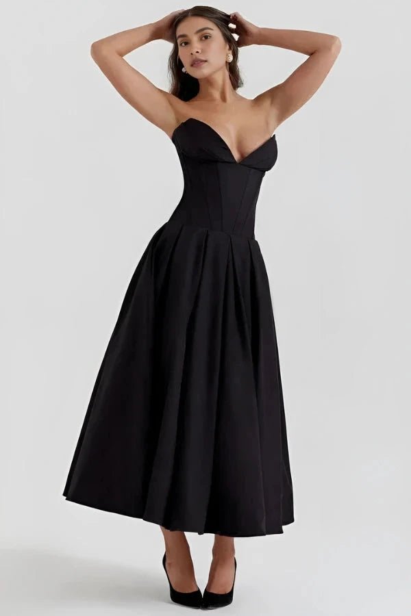 Women's Cocktail Dress | Sculpted Bodice with Voluminous Skirt 2