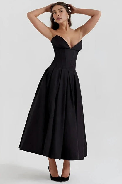 Women's Cocktail Dress | Sculpted Bodice with Voluminous Skirt 2