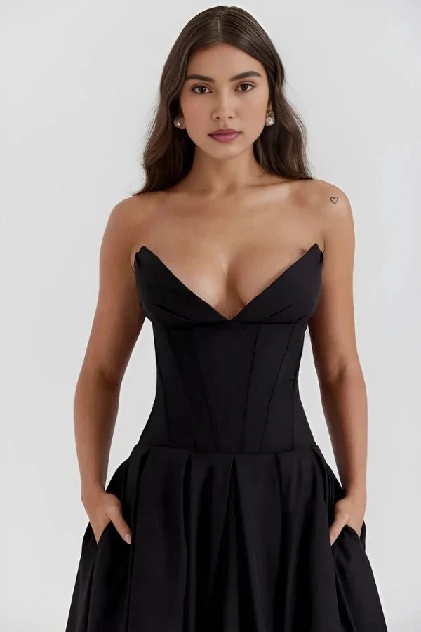 Women's Cocktail Dress | Sculpted Bodice with Voluminous Skirt 3