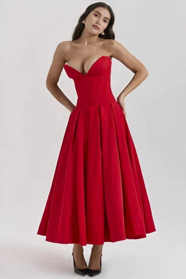 Women's Cocktail Dress | Sculpted Bodice with Voluminous Skirt 4