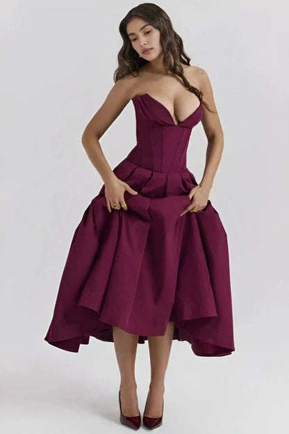Women's Cocktail Dress | Sculpted Bodice with Voluminous Skirt 8