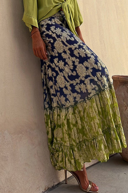 Women's Maxi Skirt | Floral Tiered Design for Comfortable Elegance 0
