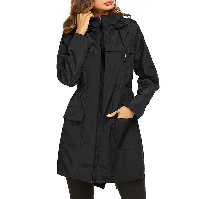 Women's Raincoat | Lightweight Water-Resistant Jacket with Cinched Waist 0