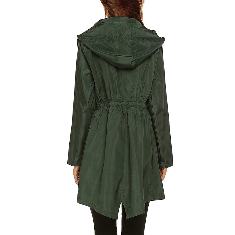 Women's Raincoat | Lightweight Water-Resistant Jacket with Cinched Waist 3