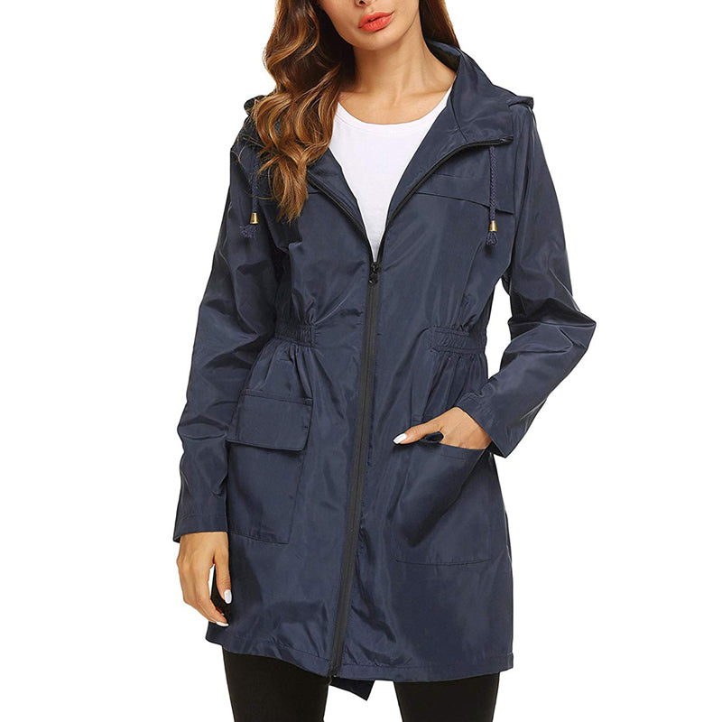 Women's Raincoat | Lightweight Water-Resistant Jacket with Cinched Waist 4